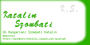 katalin szombati business card